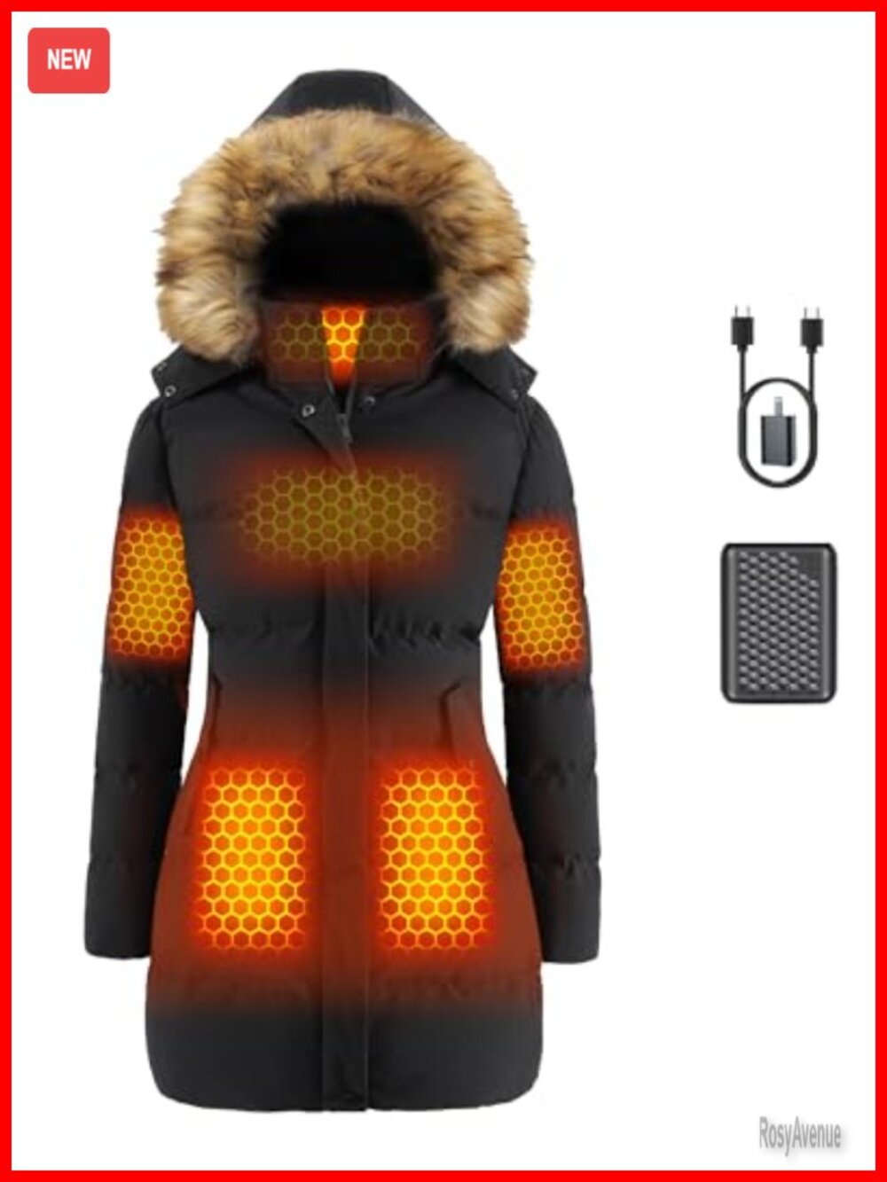 Graphene Heated Vest 12V Fast Charge 18400mAh Windproof Water Repellent